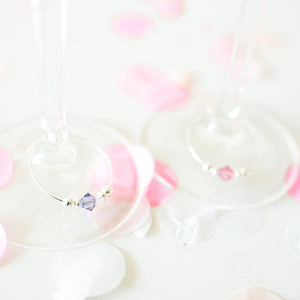 Purple 60th Birthday Party Favors - Stemware Charms - @PlumPolkaDot 