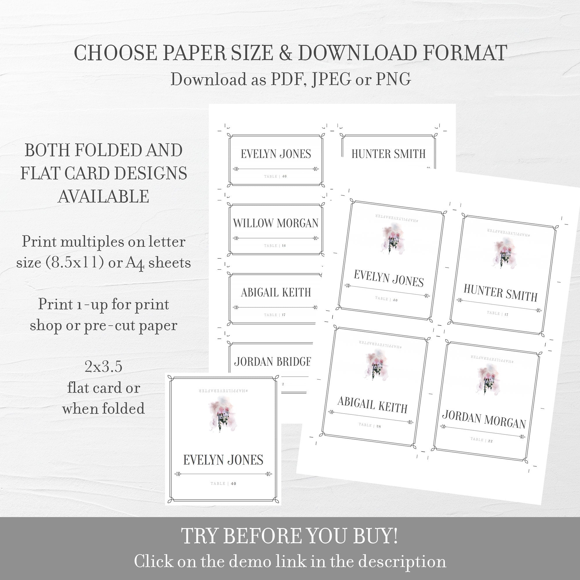 Free printable custom place card templates