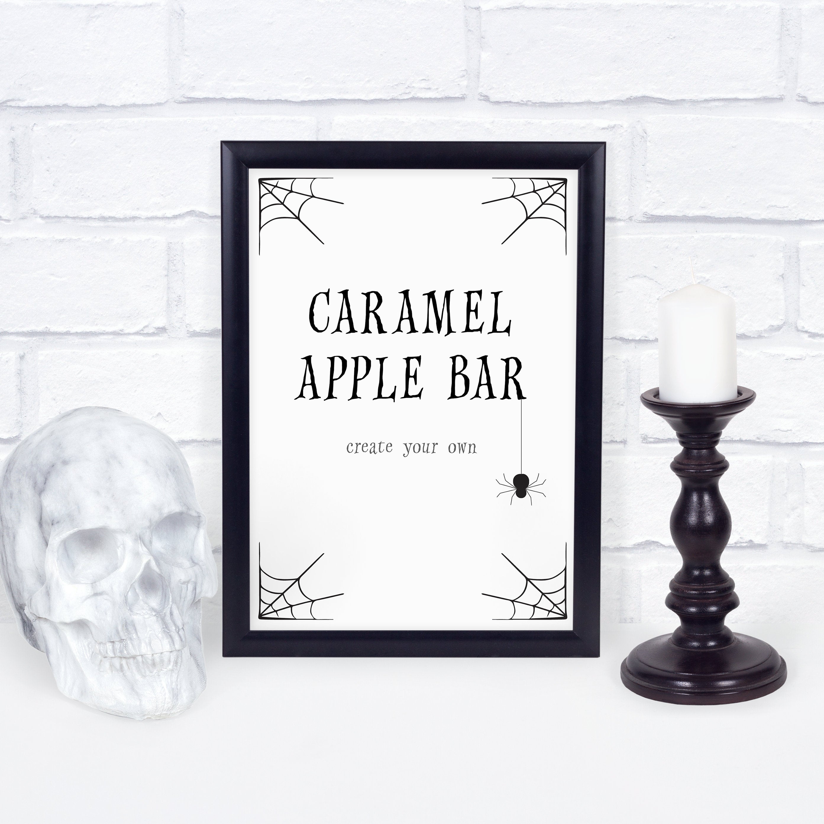 Halloween Caramel Apple Bar Sign, Halloween Decorations Printable Sign, Halloween Party Decor, INSTANT DOWNLOAD - EDS100