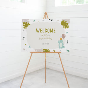 Dinosaur Party Welcome Sign Template, Dinosaur Party Printables Decorations, Dinosaur Birthday Welcome Sign, DIGITAL DOWNLOAD - LD100