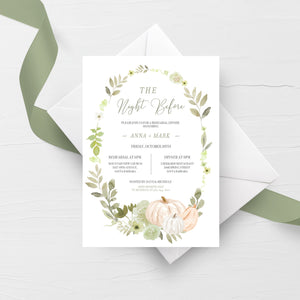 Fall Rehearsal Dinner Invitation Template, Printable Wedding Rehearsal Dinner Invites, The Night Before, DIGITAL DOWNLOAD PG100