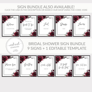 Halloween Cards and Gifts Sign, Halloween Bridal Shower Sign Printable, Gothic Wedding Decor, Halloween Wedding Sign, INSTANT DOWNLOAD H100